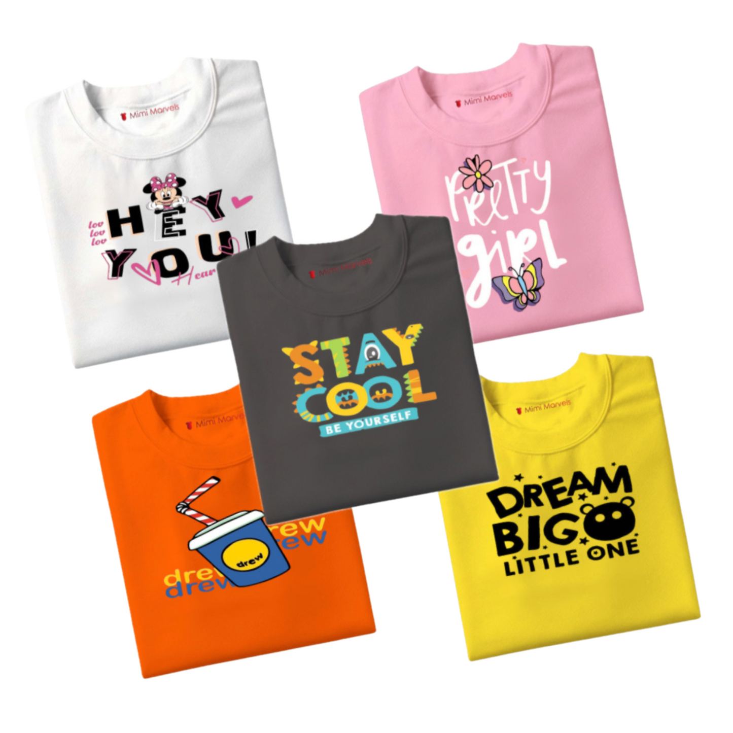 Pack of 5 Tees for Kids