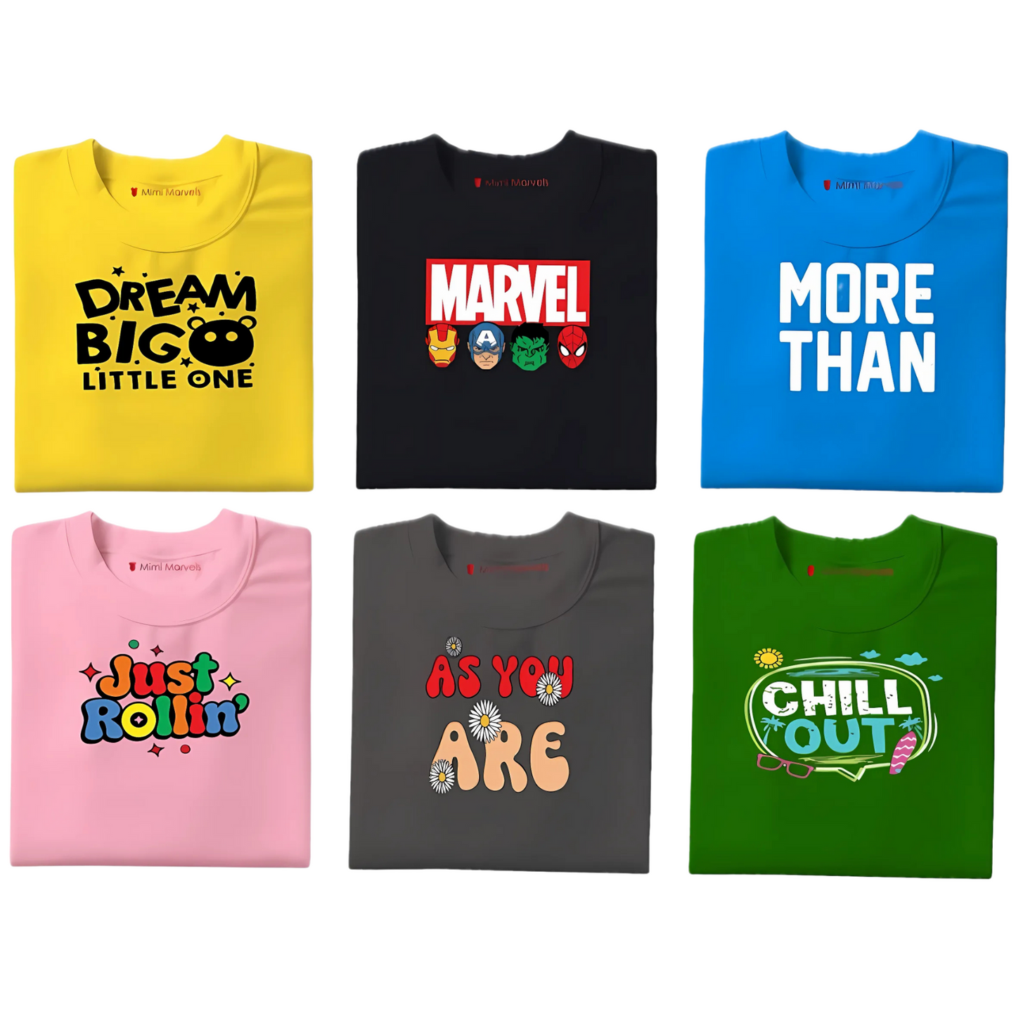 Pack of 6 Tees for Kids