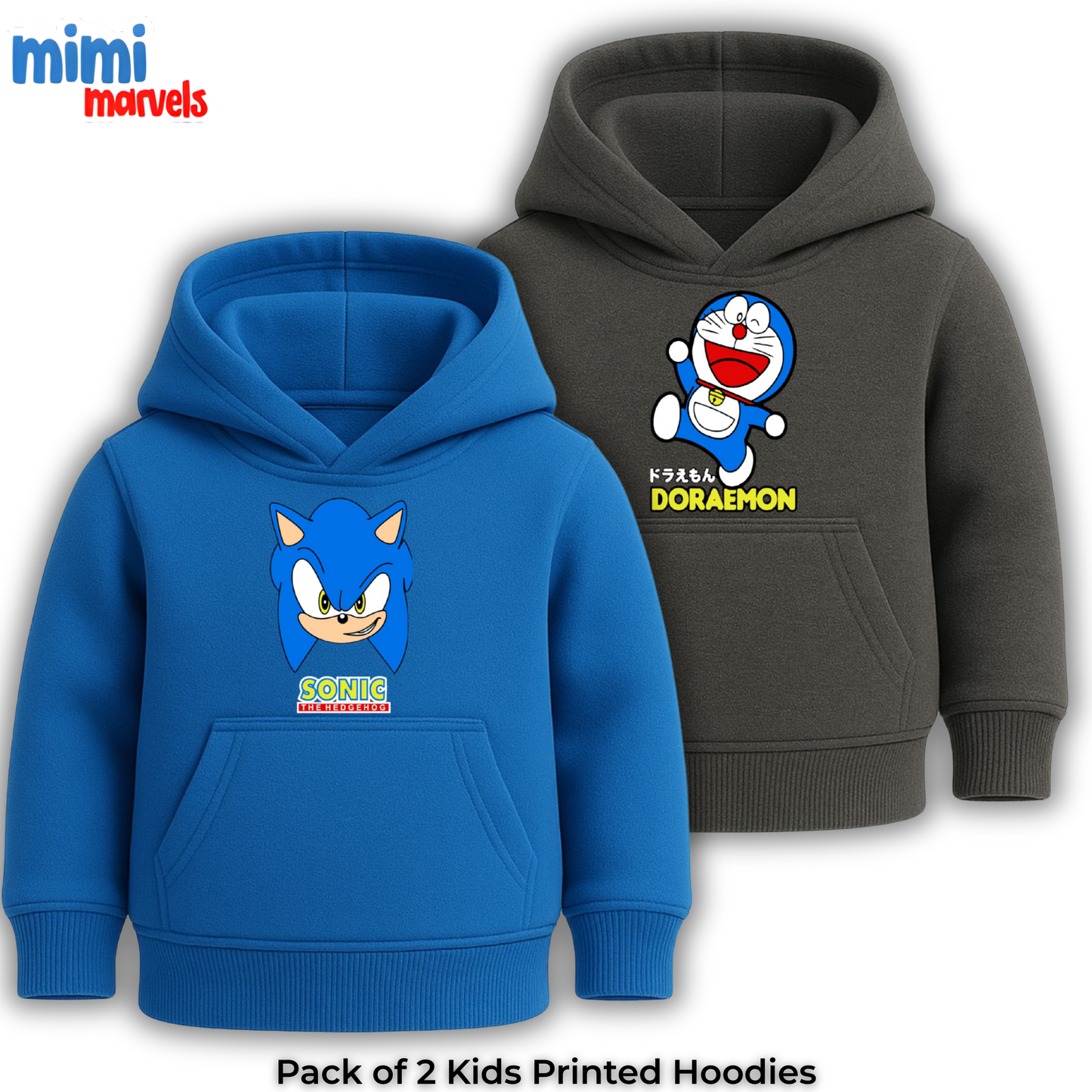 Pack of 2 Printed Hoodies for Kids