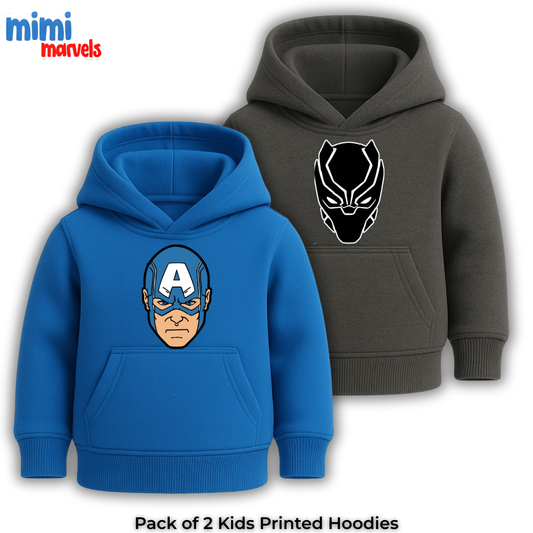 Pack of 2 Printed Hoodies for Kids