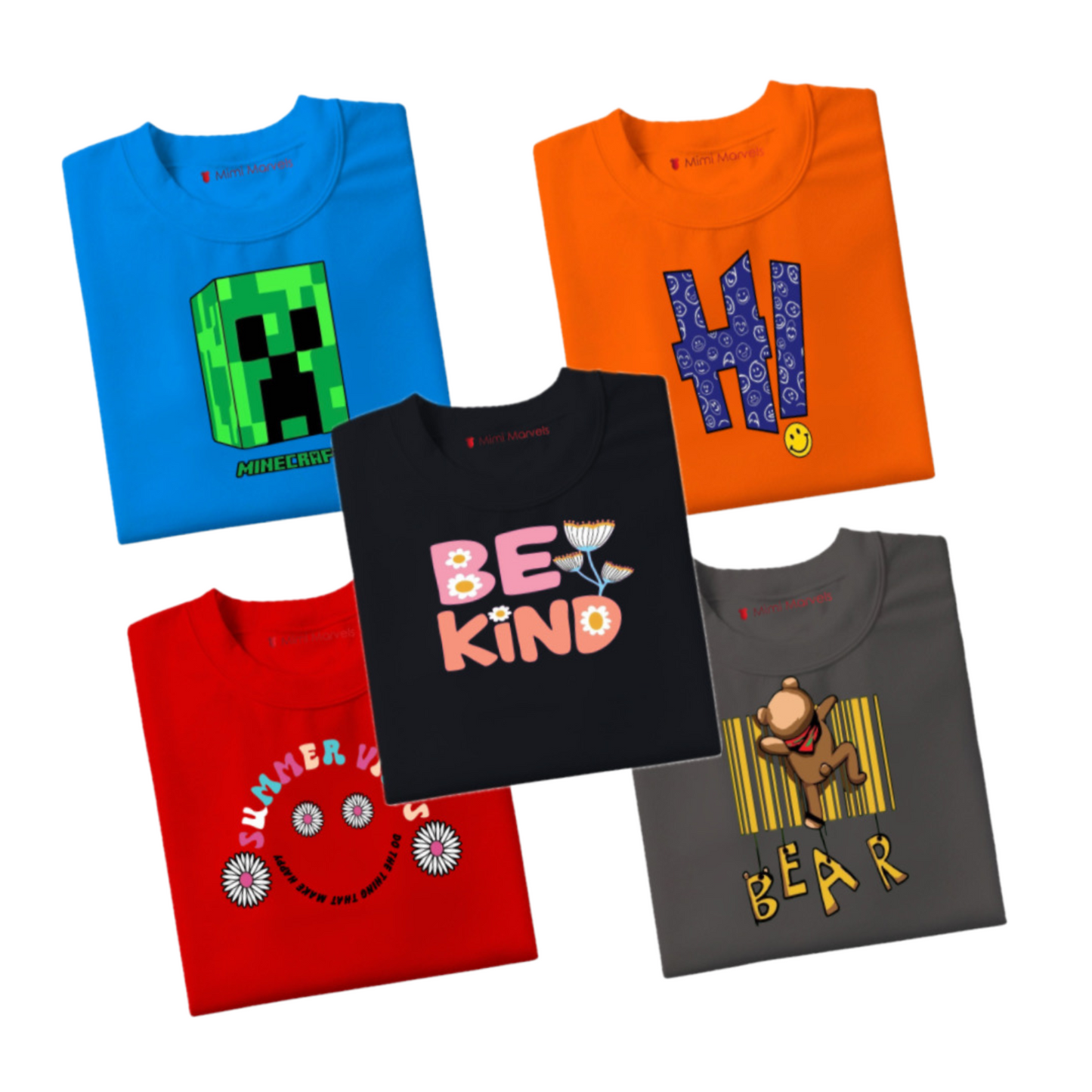 Pack of 5 Tees for Kids
