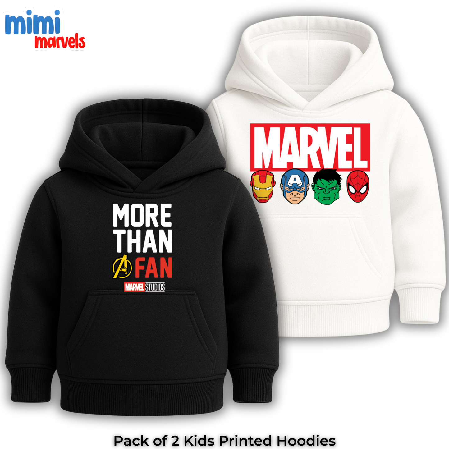 Pack of 2 Printed Hoodies for Kids