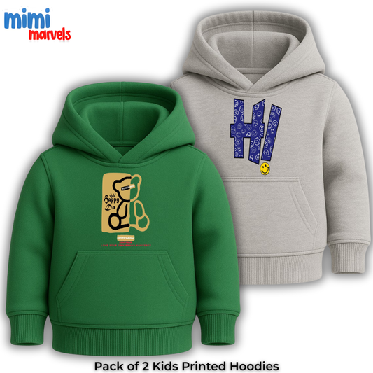 Pack of 2 Printed Hoodies for Kids
