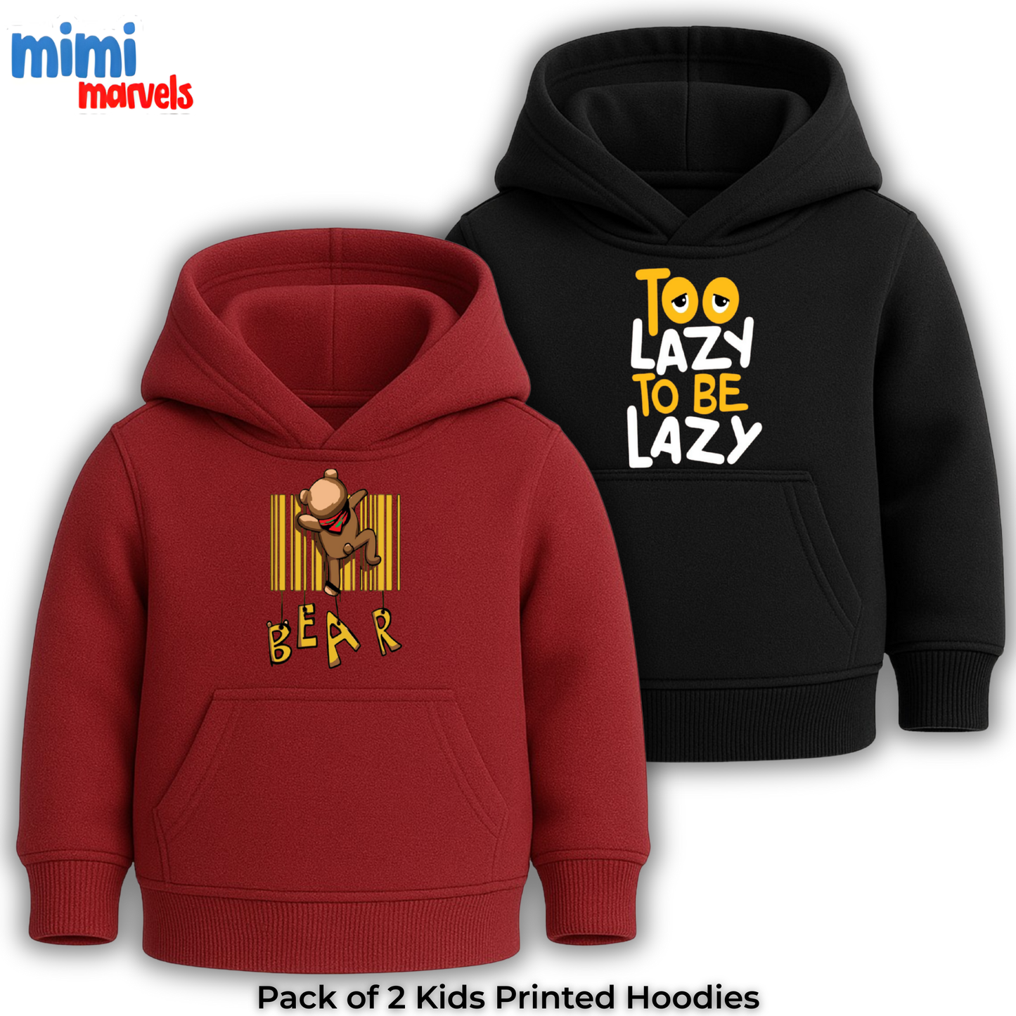 Pack of 2 Printed Hoodies for Kids