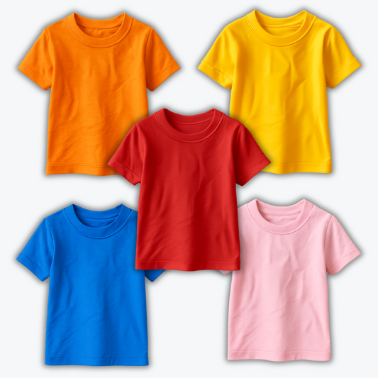 Pack of 5 Basic T-shirts for Kids