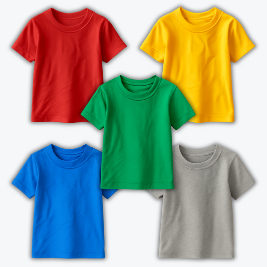 Pack of 5 Basic T-shirts for Kids